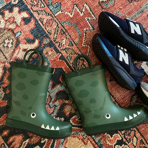 Little boys two pairs of New Balance sneakers and bonus pair of disco rain boots - Picture 3 of 3